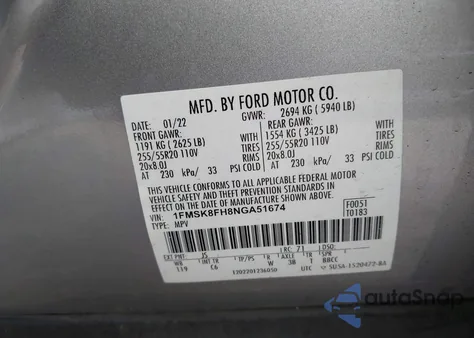 2022 Ford Explorer Limited from USA, damaged, VIN 1FMSK8FH8NGA51674